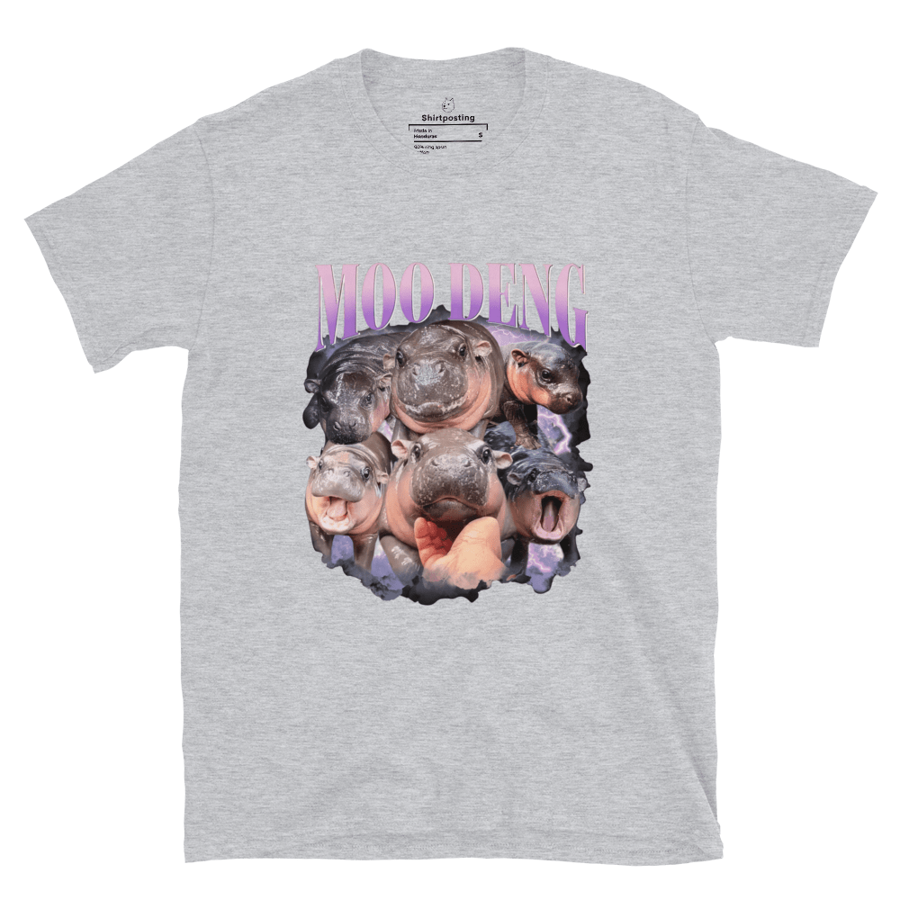 Moo Deng Classic T-Shirt Meme - Sport Grey | Shirtposting