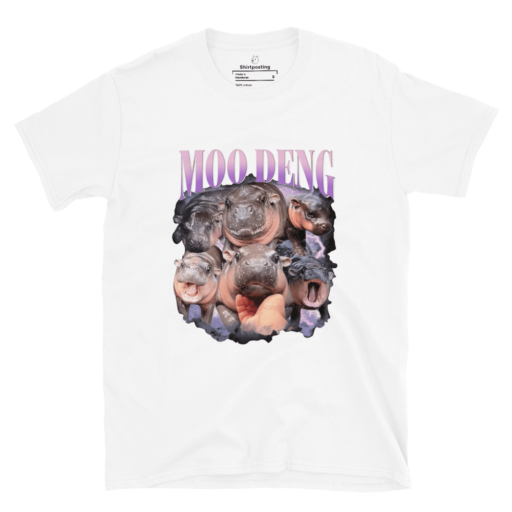 Moo Deng Classic T-Shirt Meme - White | Shirtposting