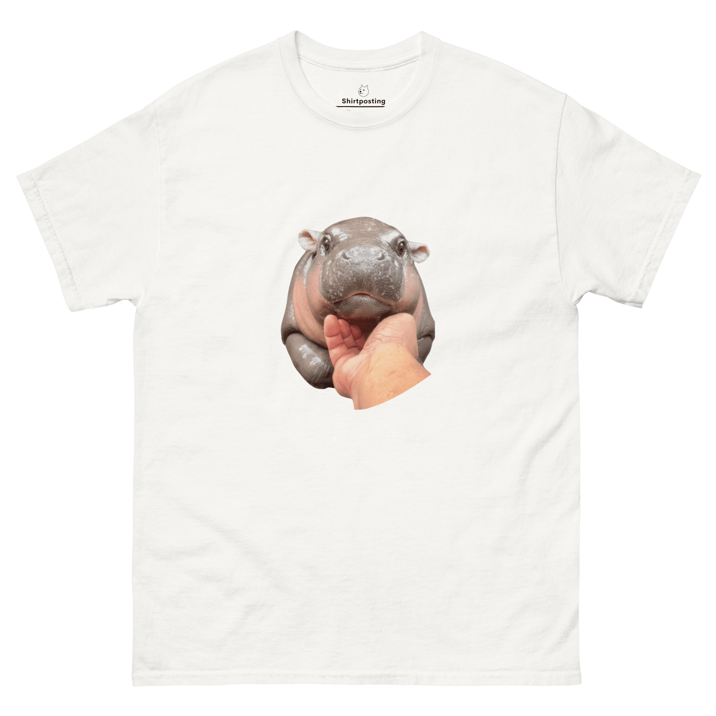 Moo Deng Classic T-Shirt Meme - White | Shirtposting