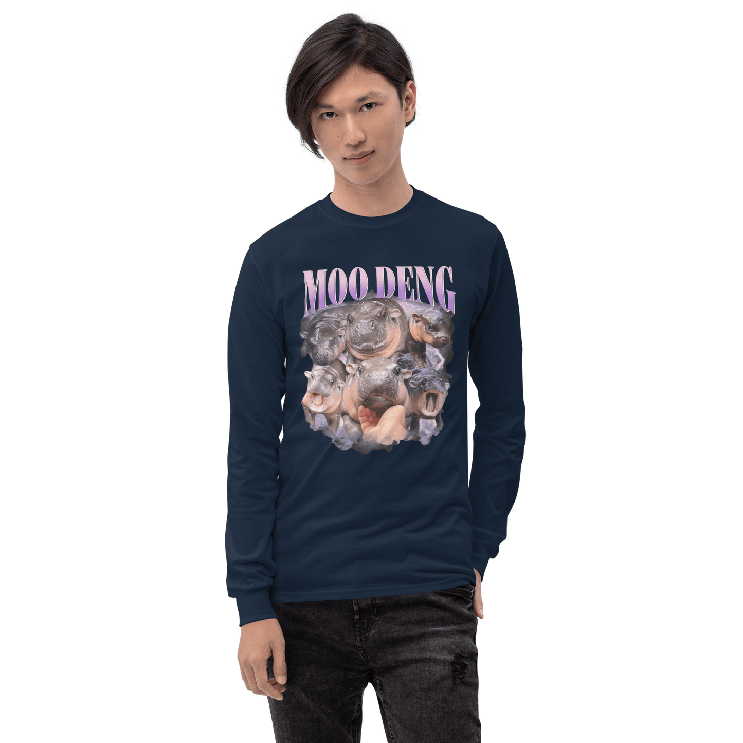 Moo Deng Long Sleeve T-Shirt Meme - Sand | Shirtposting