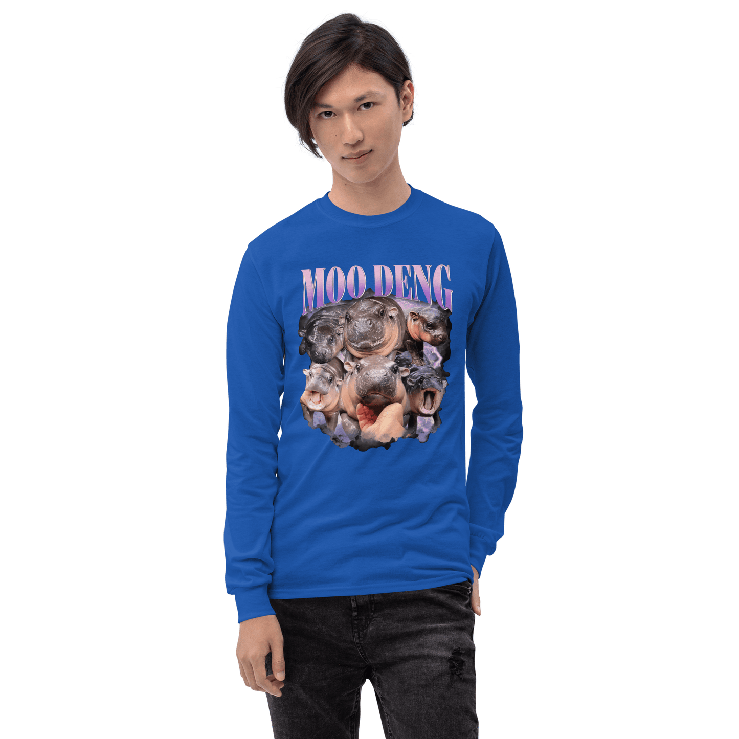 Moo Deng Long Sleeve T-Shirt Meme - Sand | Shirtposting