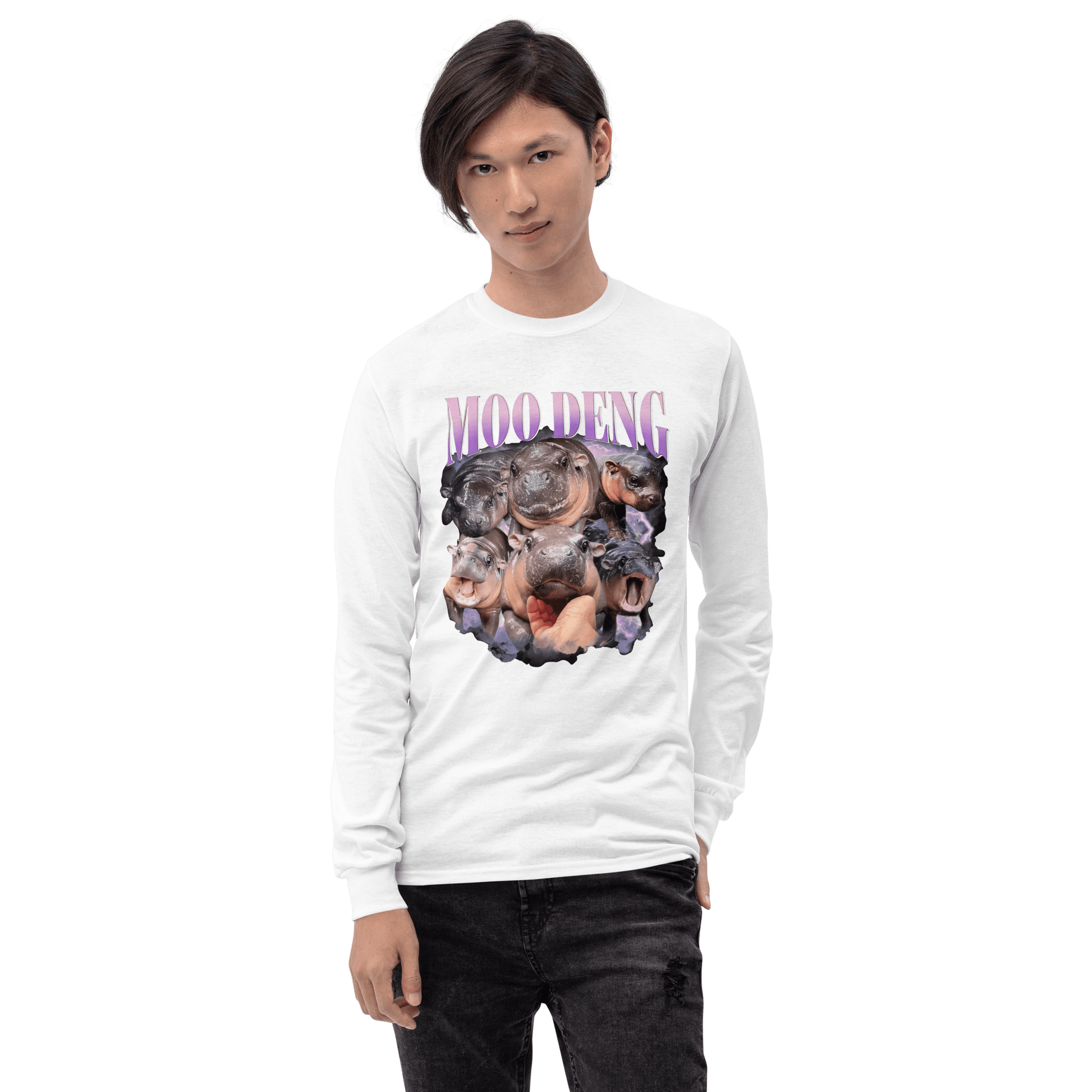 Moo Deng Long Sleeve T-Shirt Meme - Sand | Shirtposting