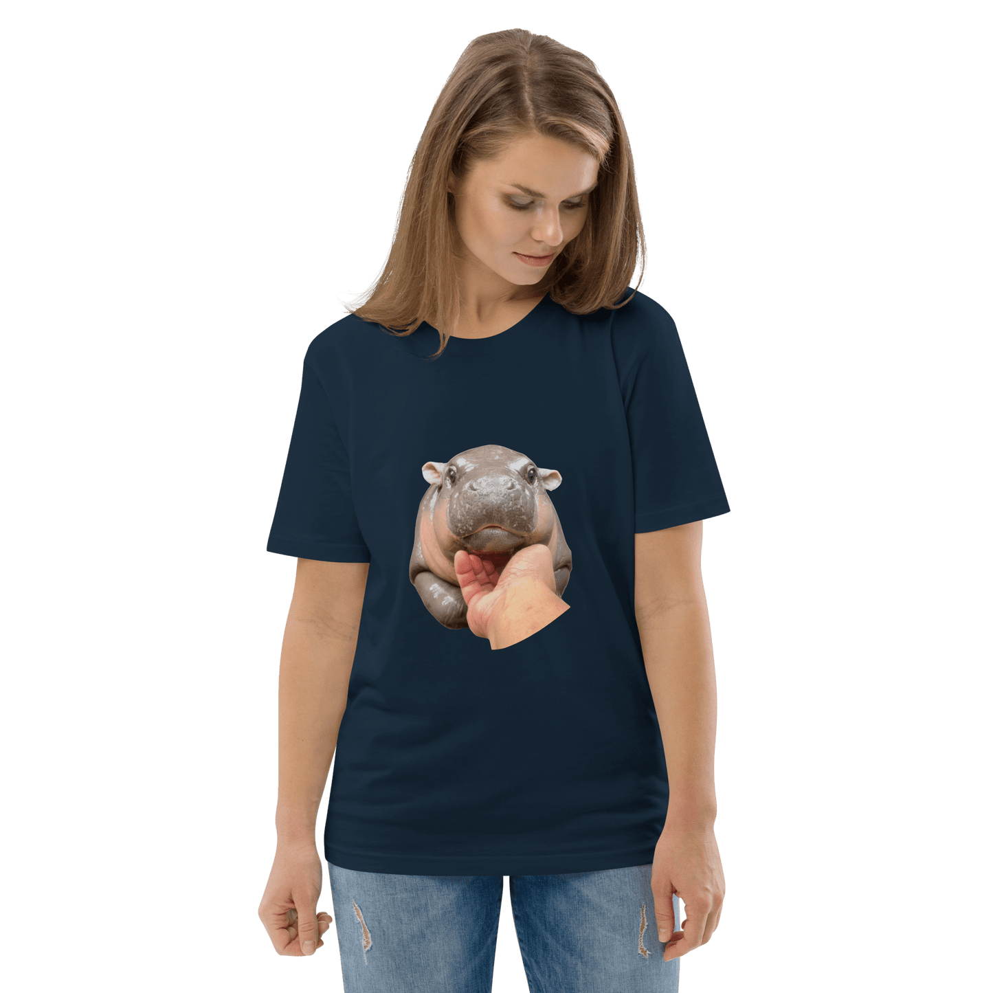 Moo Deng Premium Organic T-Shirt Meme - Dark Heather Grey | Shirtposting