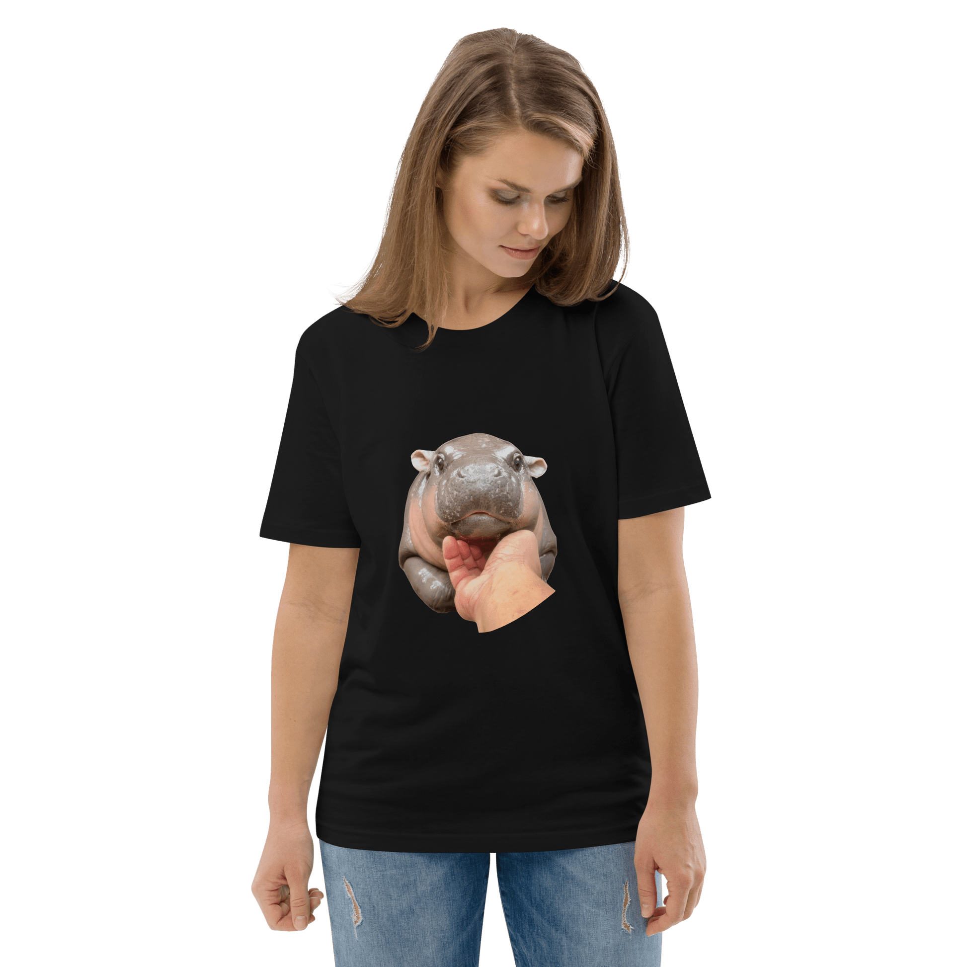 Moo Deng Premium Organic T-Shirt Meme - Dark Heather Grey | Shirtposting
