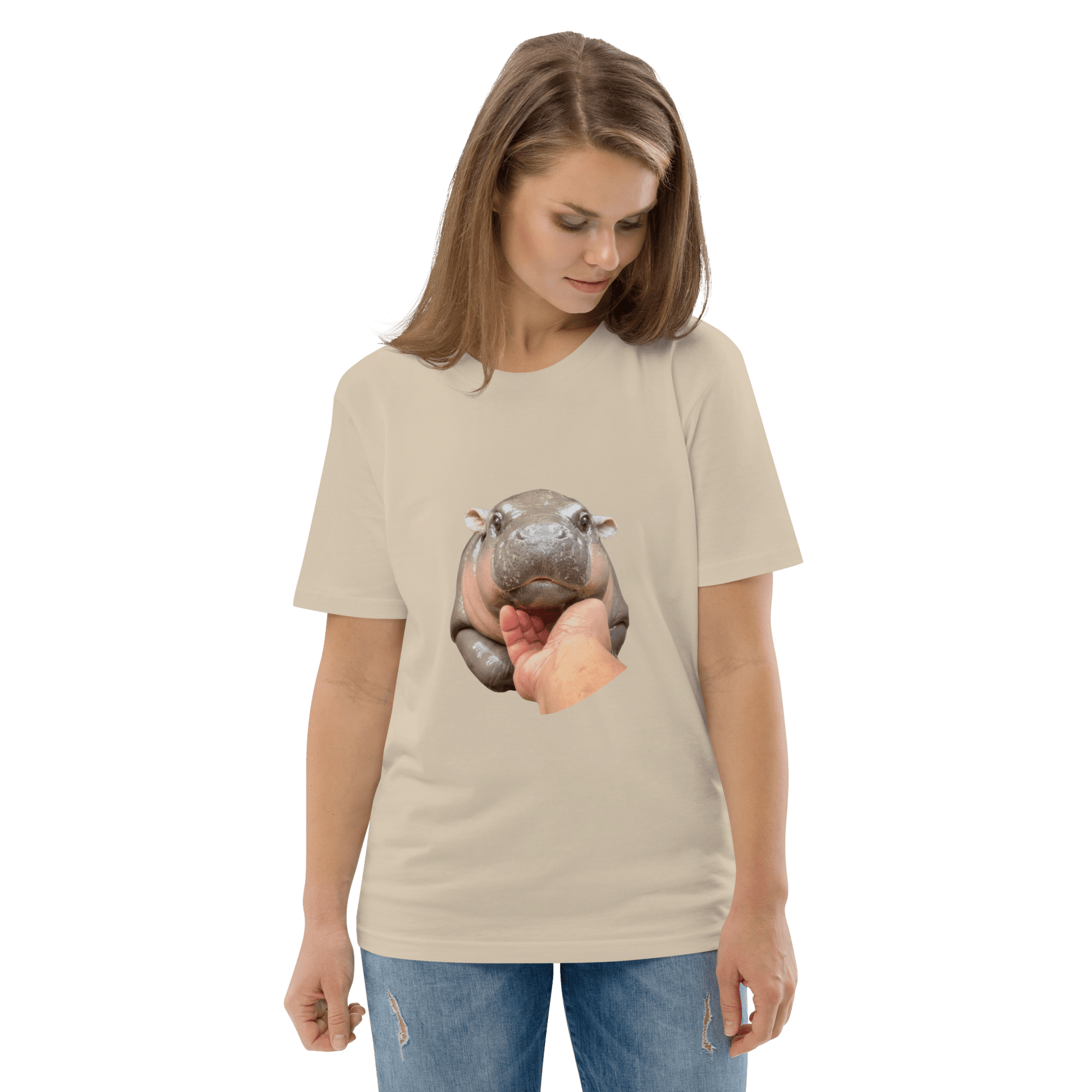 Moo Deng Premium Organic T-Shirt Meme - Desert Dust | Shirtposting