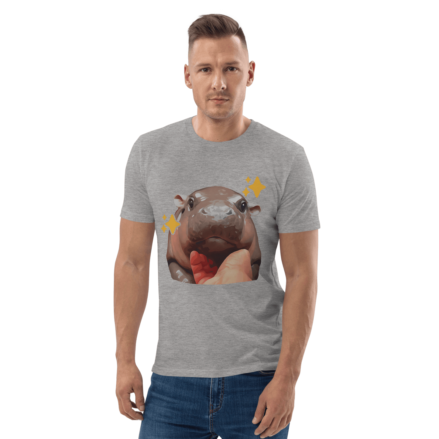 Moo Deng Premium Organic T-Shirt Meme - Heather Grey | Shirtposting