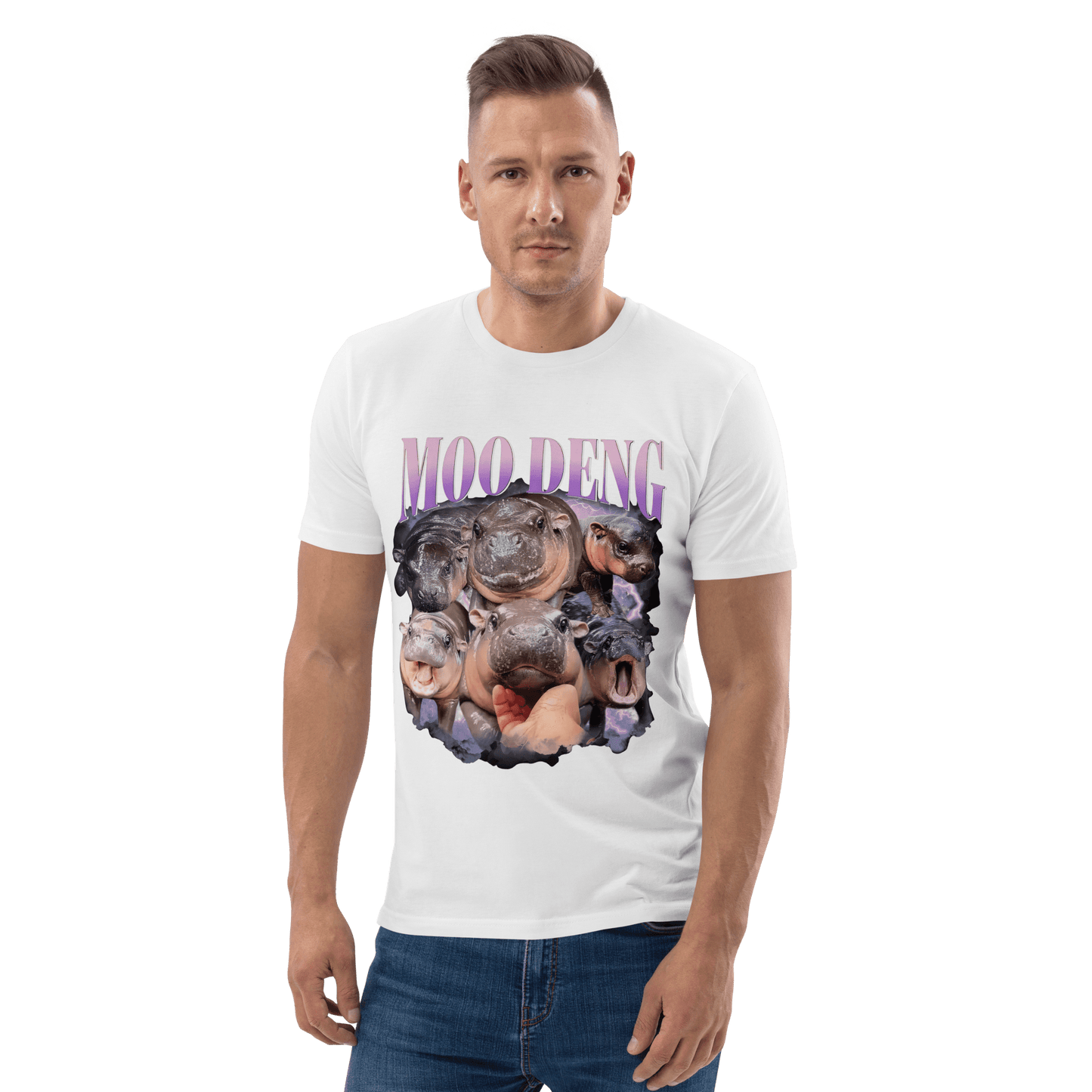 Moo Deng Premium Organic T-Shirt Meme - Lavender | Shirtposting