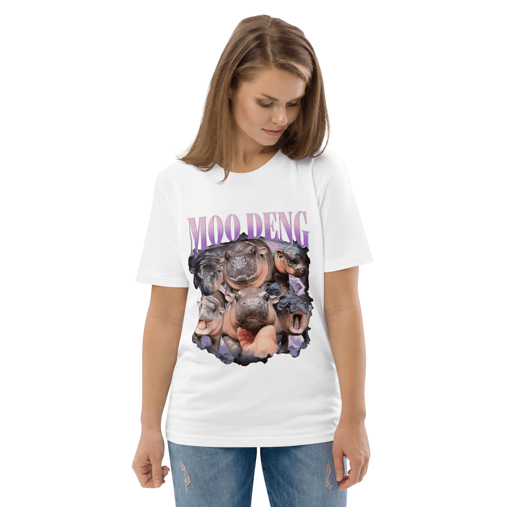 Moo Deng Premium Organic T-Shirt Meme - Lavender | Shirtposting