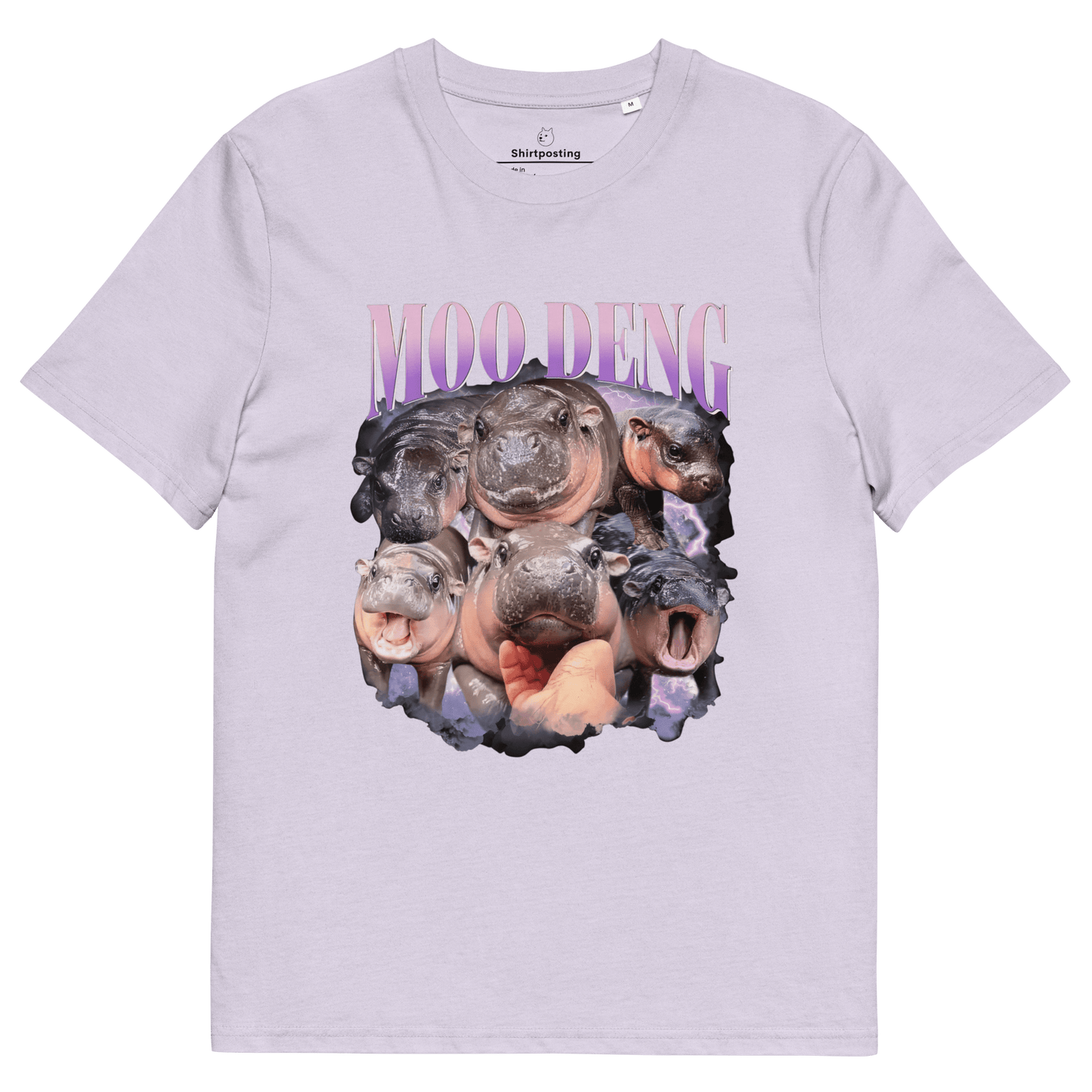 Moo Deng Premium Organic T-Shirt Meme - Lavender | Shirtposting