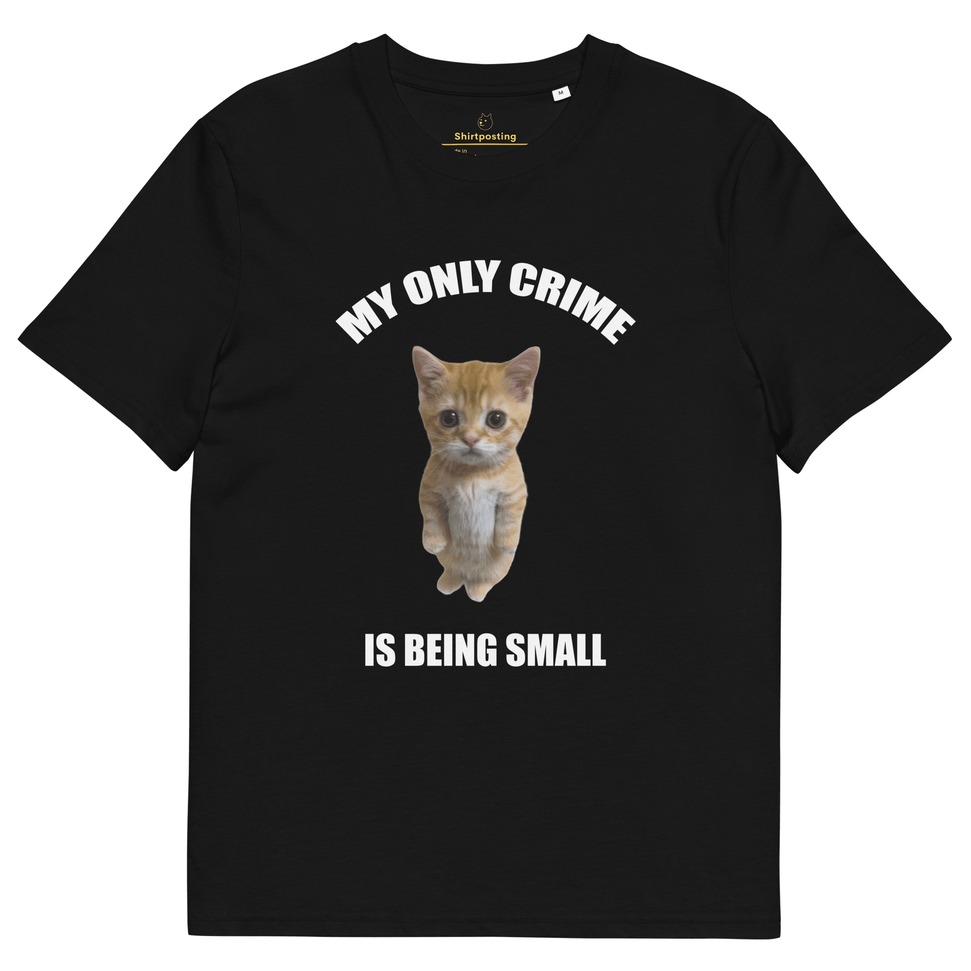 My Only Crime Is Being Small Premium Organic T-Shirt Meme - Black | Shirtposting
