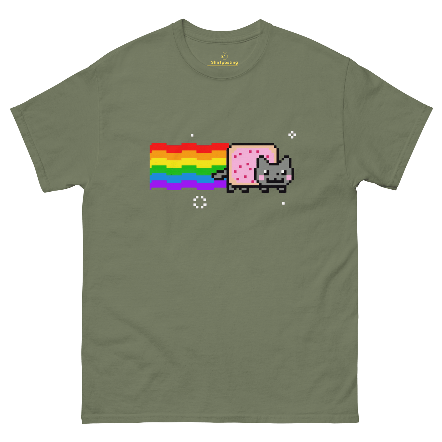 Nyan Cat Classic T-Shirt Meme - Military Green | Shirtposting