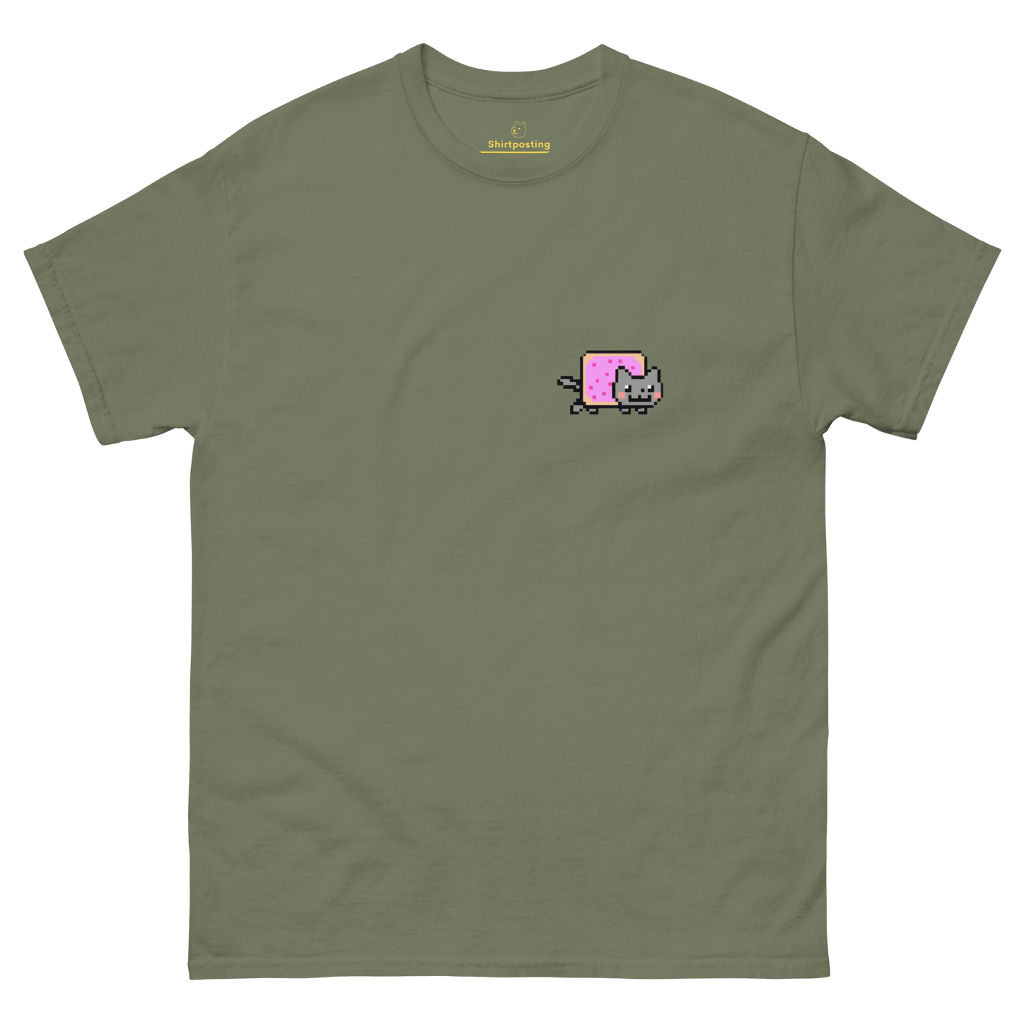 Nyan Cat Classic T-Shirt Meme - Military Green | Shirtposting