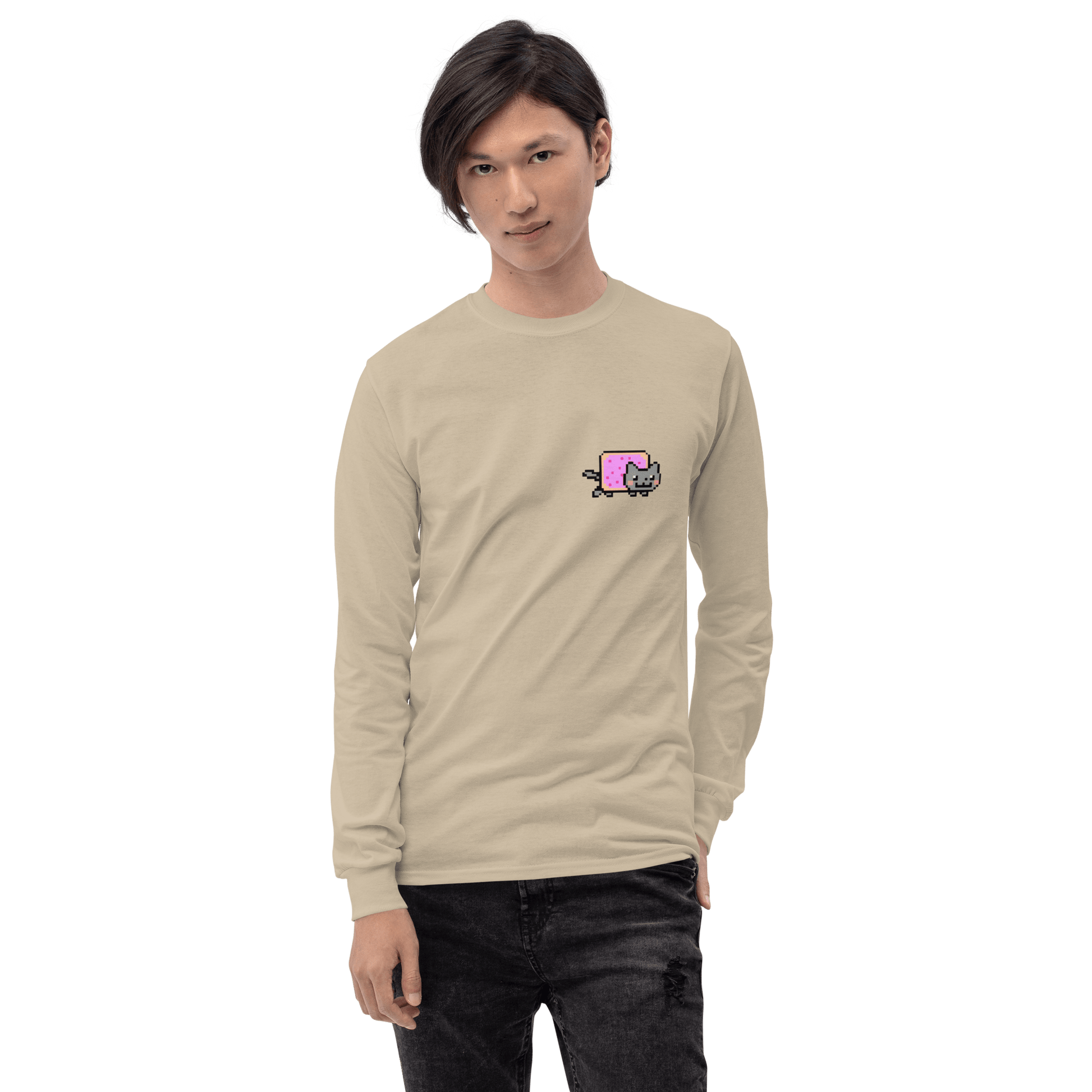 Nyan Cat Long Sleeve T-Shirt Meme - Sport Grey | Shirtposting