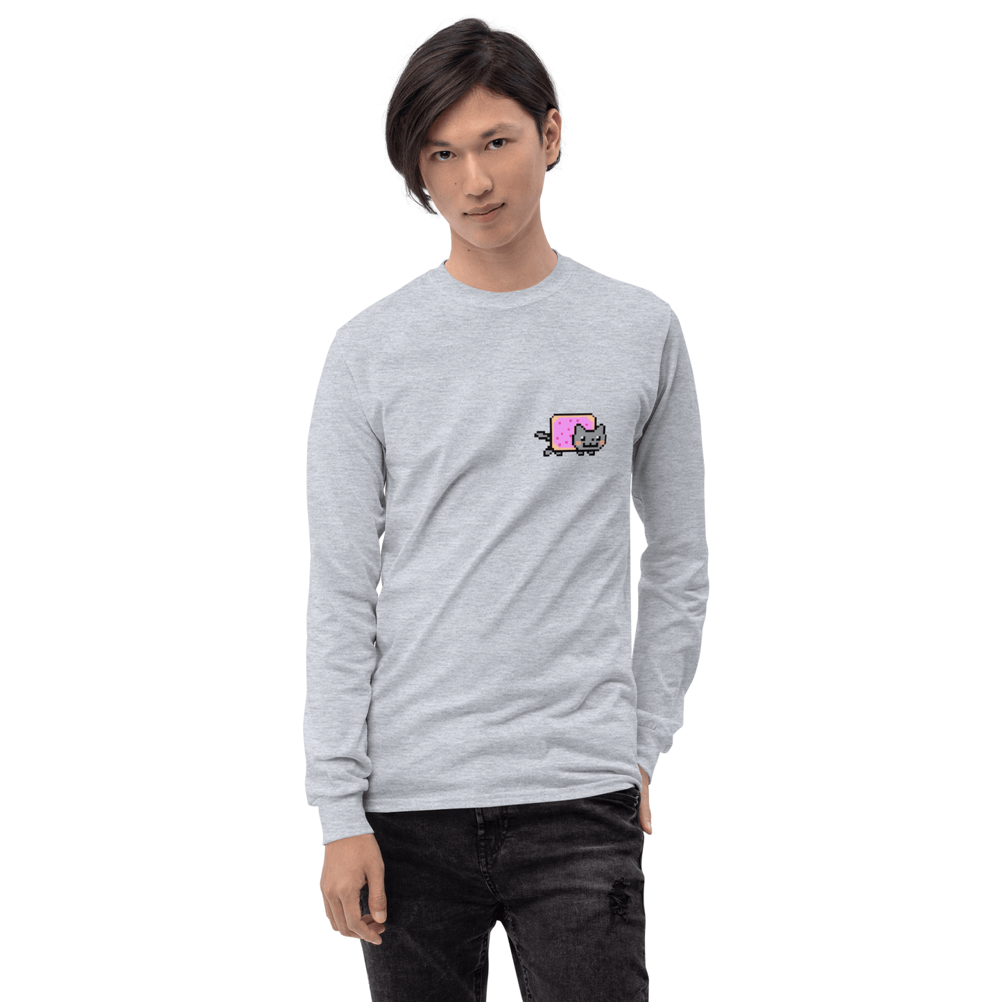 Nyan Cat Long Sleeve T-Shirt Meme - Sport Grey | Shirtposting