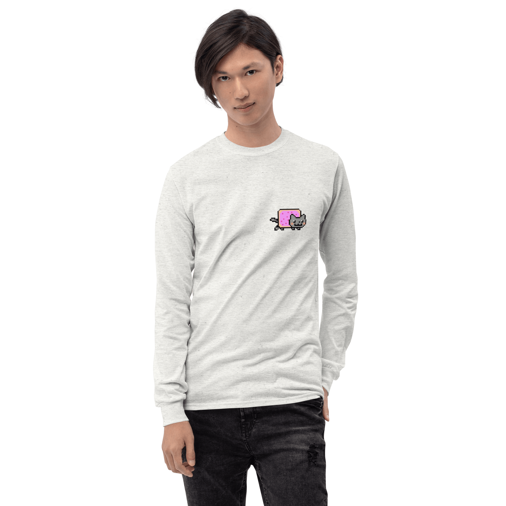 Nyan Cat Long Sleeve T-Shirt Meme - Sport Grey | Shirtposting