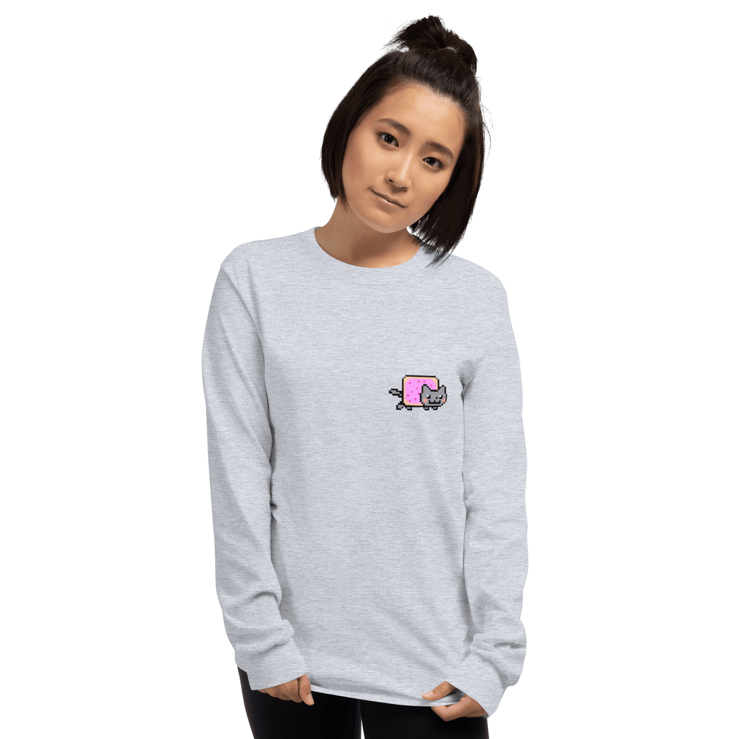 Nyan Cat Long Sleeve T-Shirt Meme - Sport Grey | Shirtposting