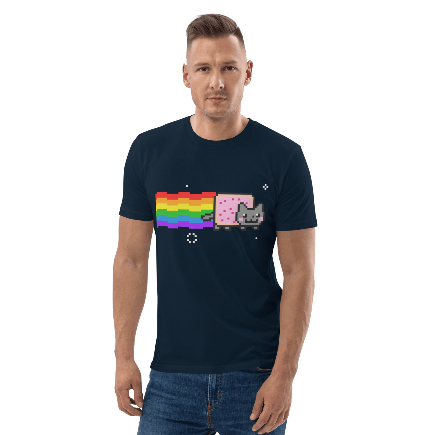 Nyan Cat Premium Organic T-Shirt Meme - Cotton Pink | Shirtposting