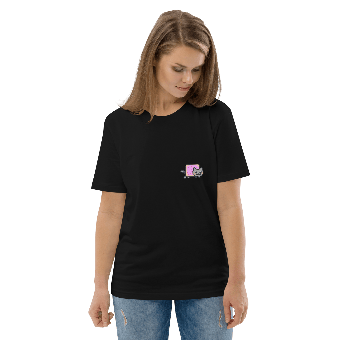 Nyan Cat Premium Organic T-Shirt Meme - Cotton Pink | Shirtposting