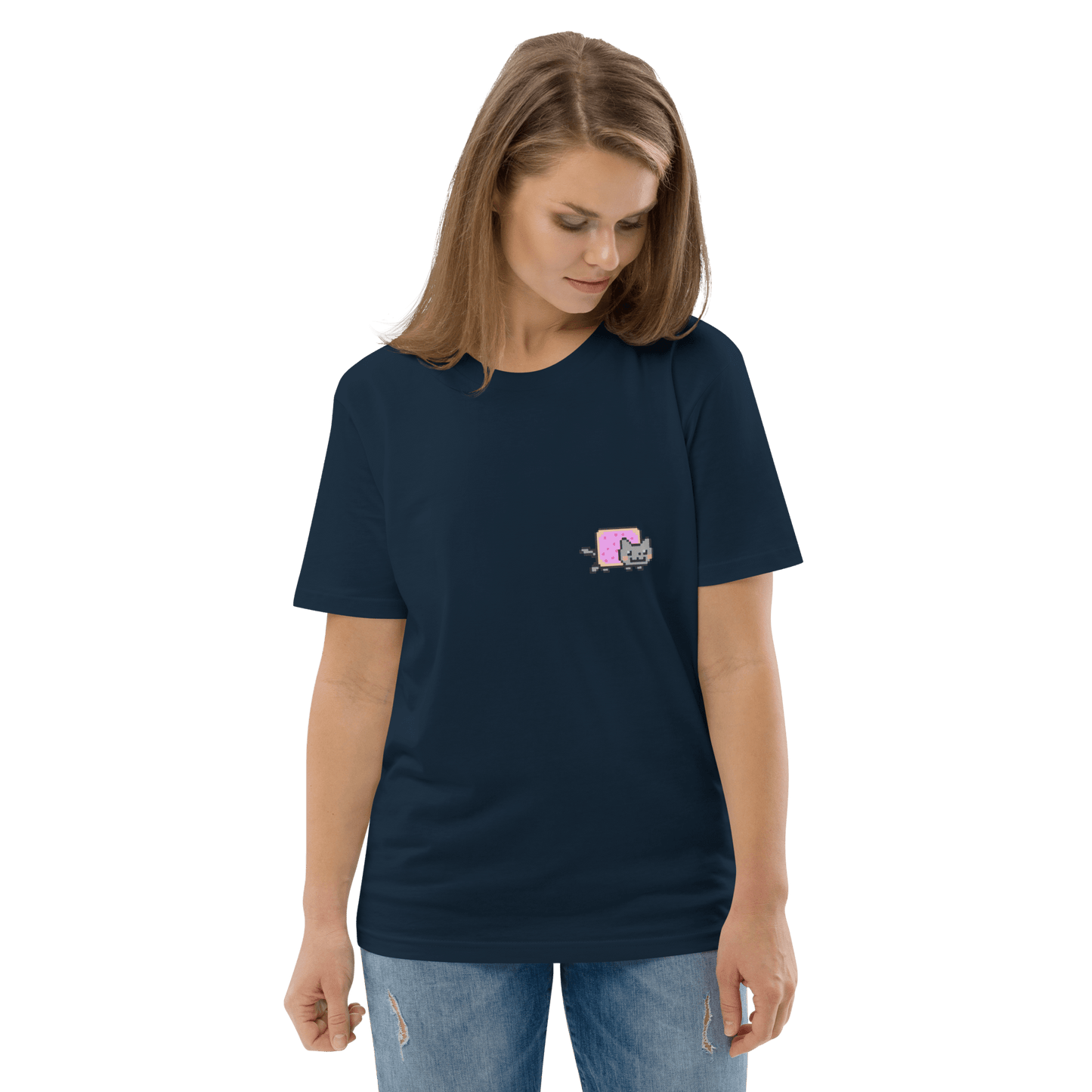 Nyan Cat Premium Organic T-Shirt Meme - Cotton Pink | Shirtposting