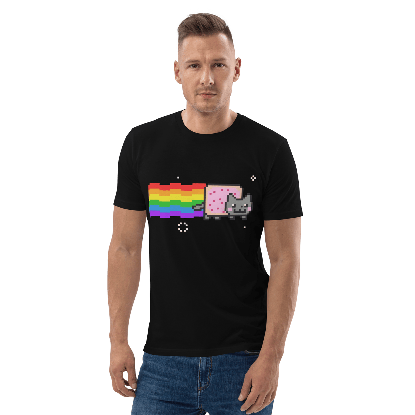 Nyan Cat Premium Organic T-Shirt Meme - Cotton Pink | Shirtposting