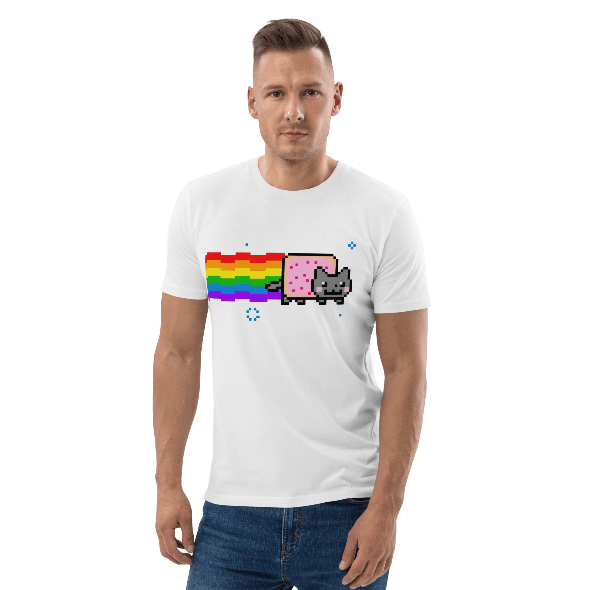 Nyan Cat Premium Organic T-Shirt Meme - Cotton Pink | Shirtposting