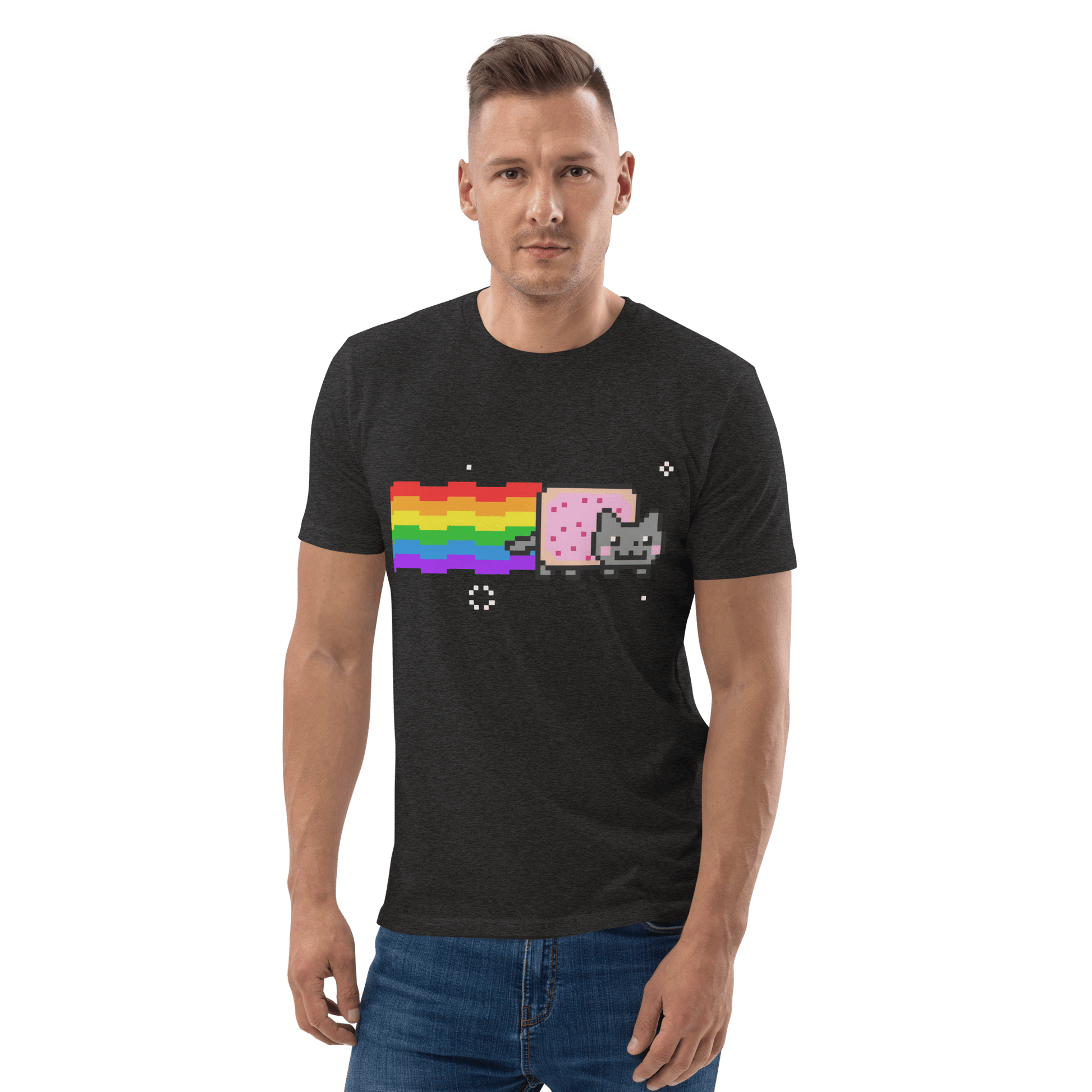 Nyan Cat Premium Organic T-Shirt Meme - Cotton Pink | Shirtposting