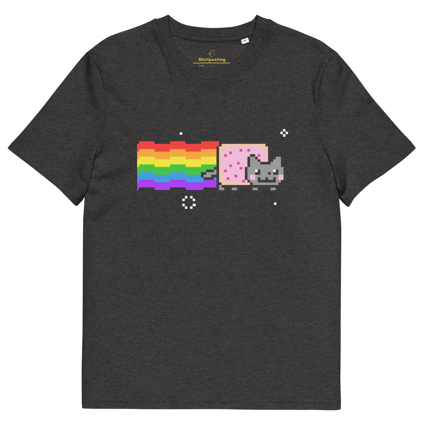 Nyan Cat Premium Organic T-Shirt Meme - Dark Heather Grey | Shirtposting