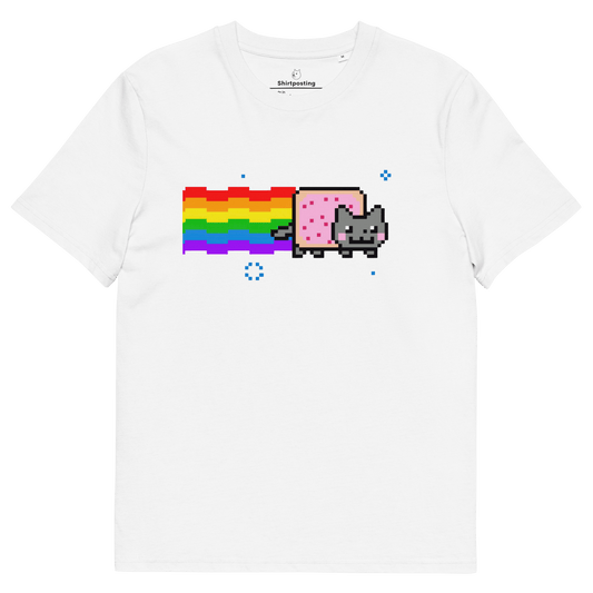 Nyan Cat Premium Organic T-Shirt Meme - White | Shirtposting