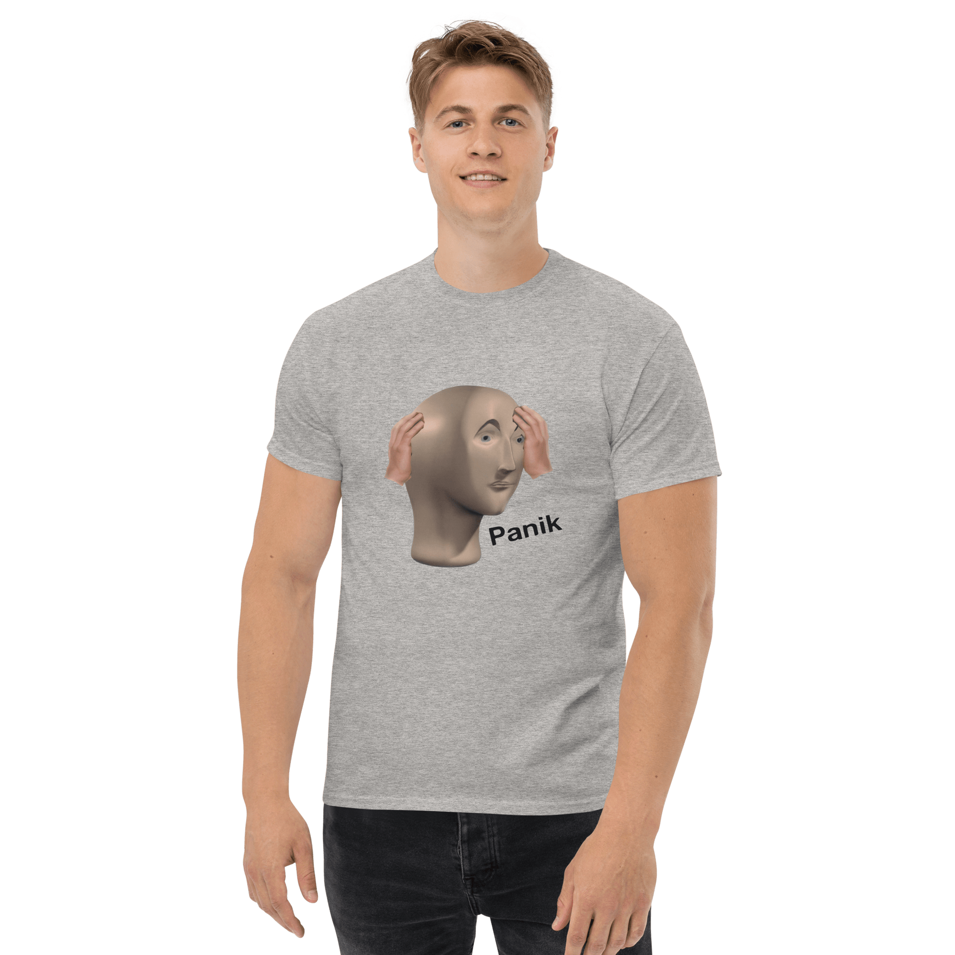 Panik Classic T-Shirt Meme - Ash | Shirtposting
