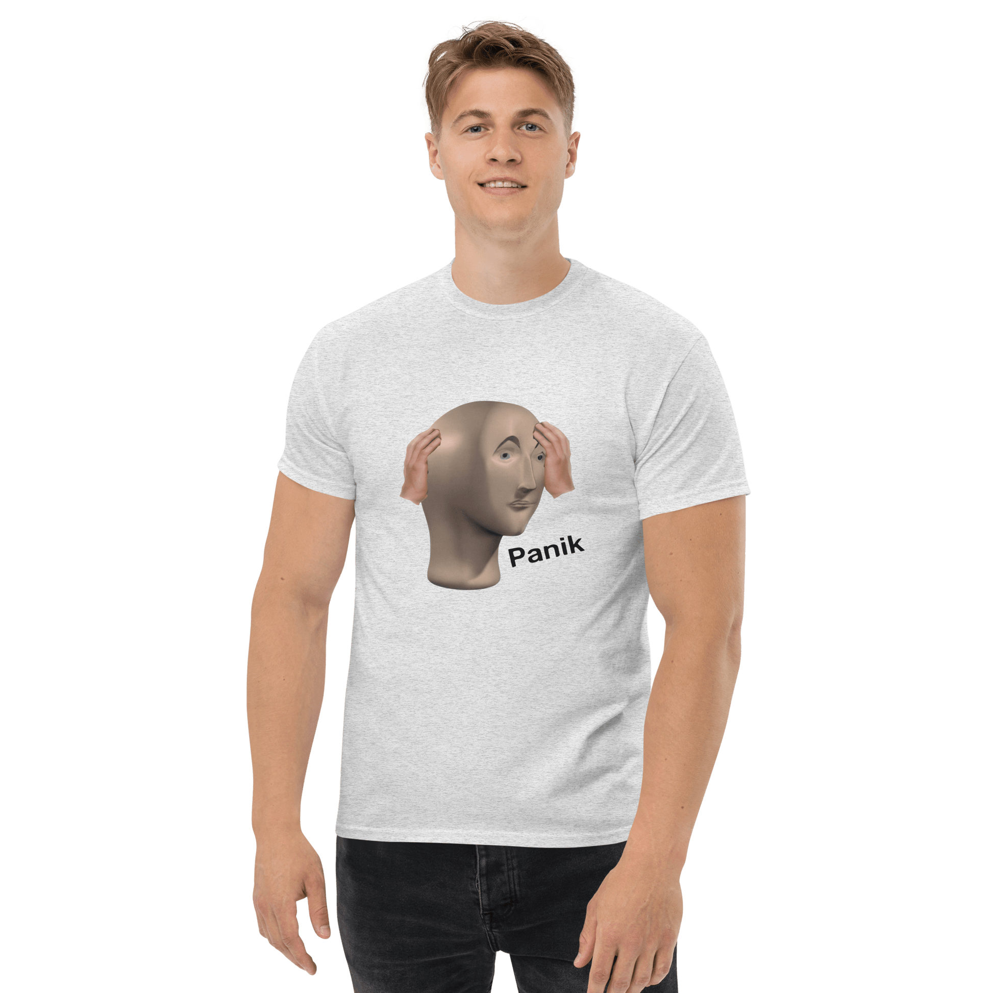 Panik Classic T-Shirt Meme - Ash | Shirtposting