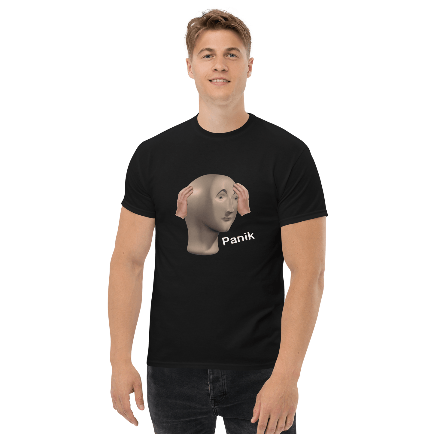 Panik Classic T-Shirt Meme - Black | Shirtposting
