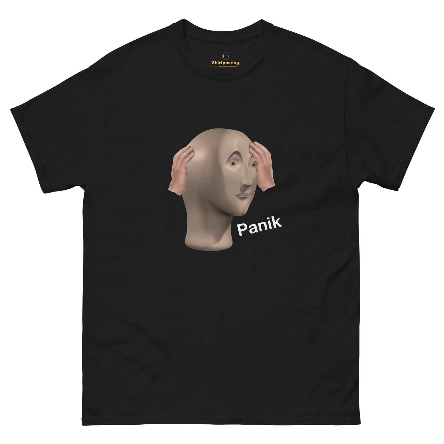 Panik Classic T-Shirt Meme - Black | Shirtposting