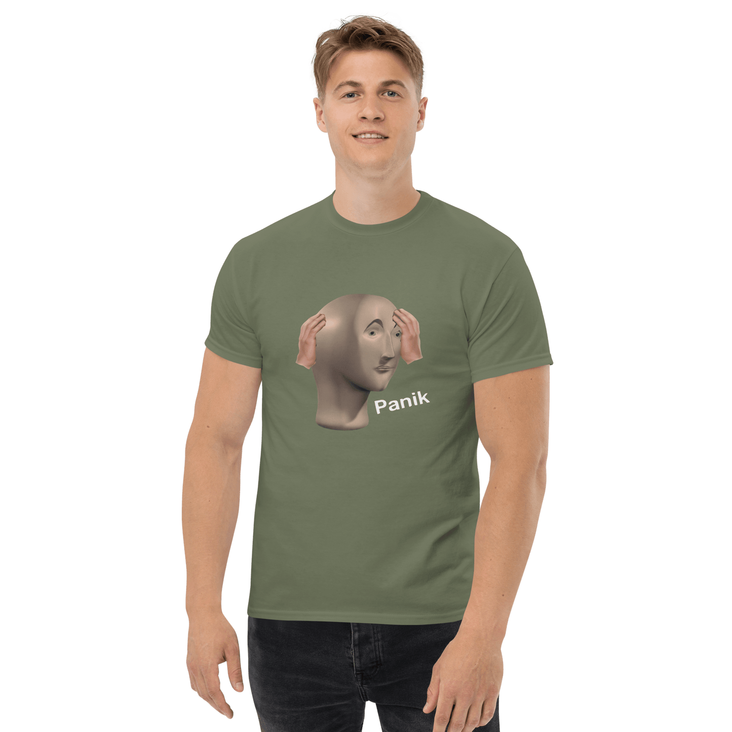 Panik Classic T-Shirt Meme - Black | Shirtposting