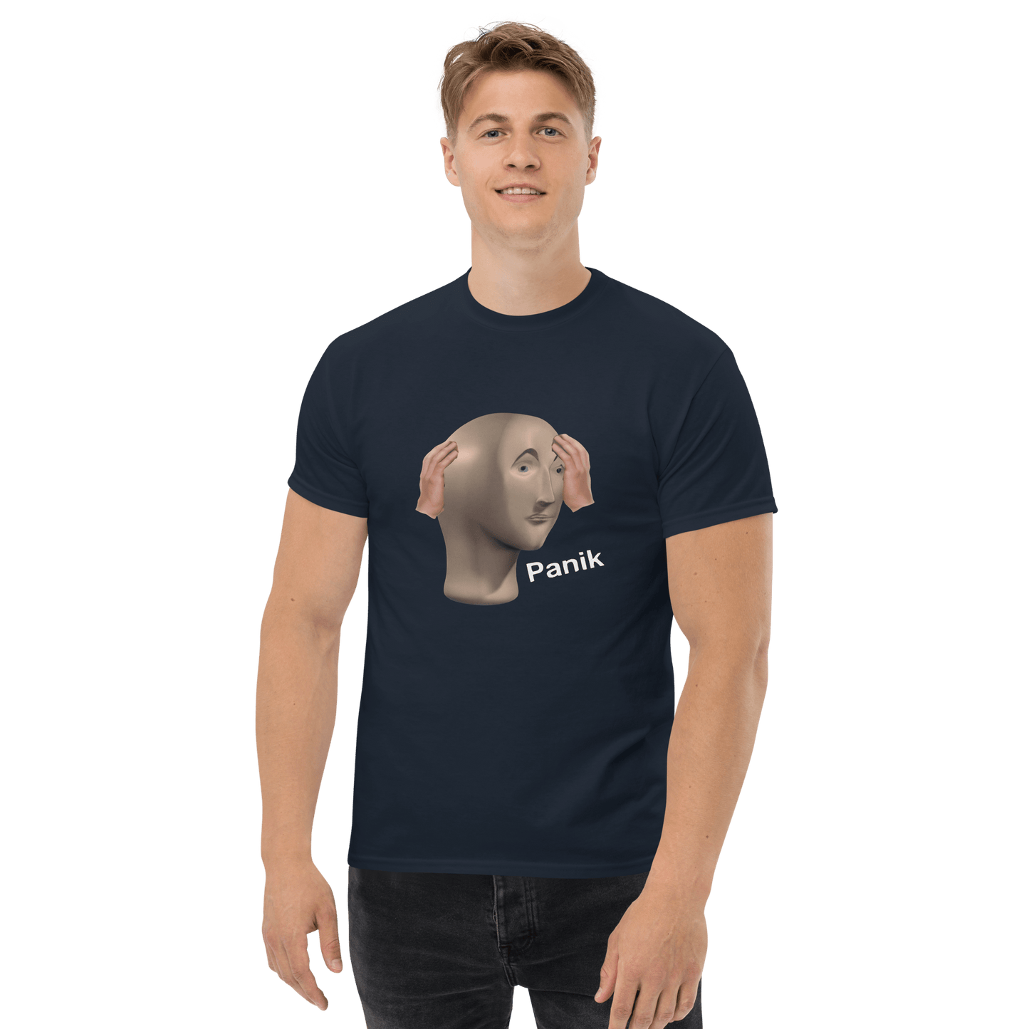 Panik Classic T-Shirt Meme - Black | Shirtposting