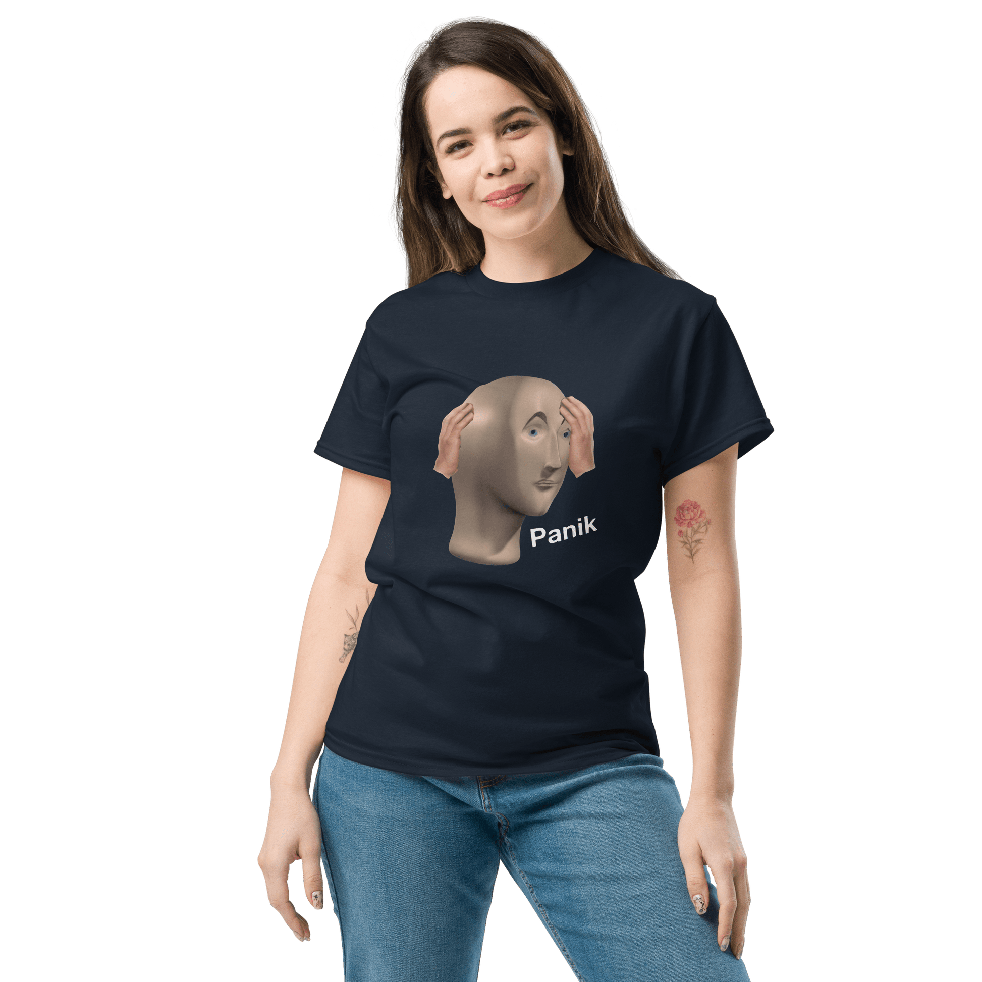 Panik Classic T-Shirt Meme - Black | Shirtposting