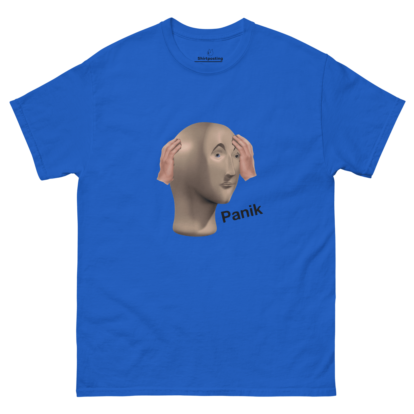 Panik Classic T-Shirt Meme - Royal | Shirtposting