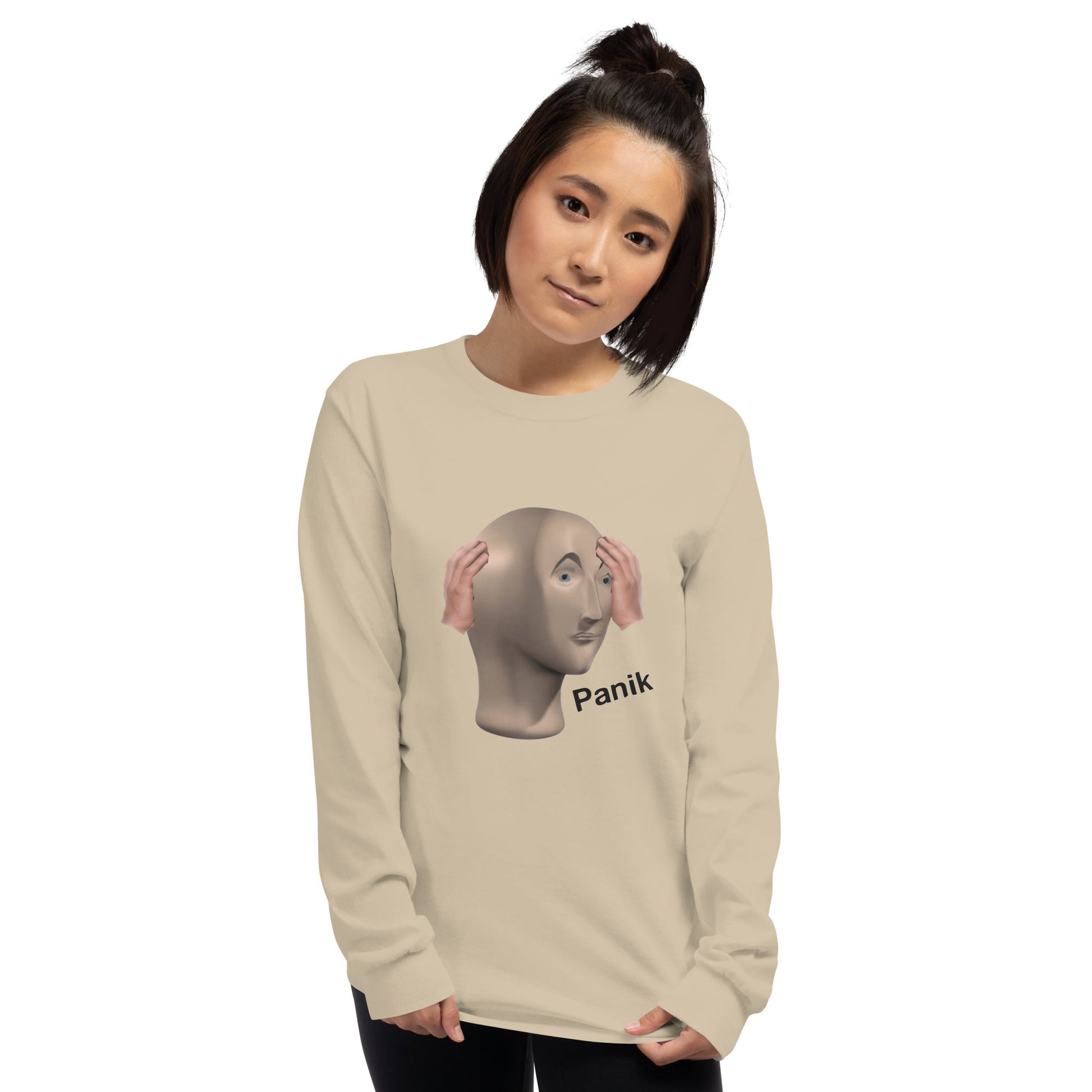 Panik Long Sleeve T-Shirt Meme - Ash | Shirtposting