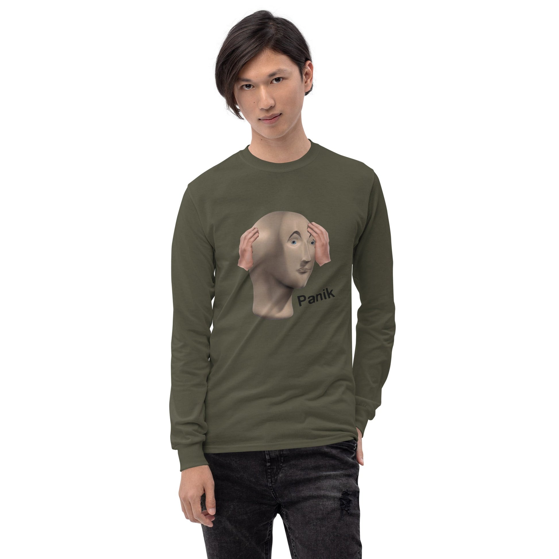 Panik Long Sleeve T-Shirt Meme - Ash | Shirtposting