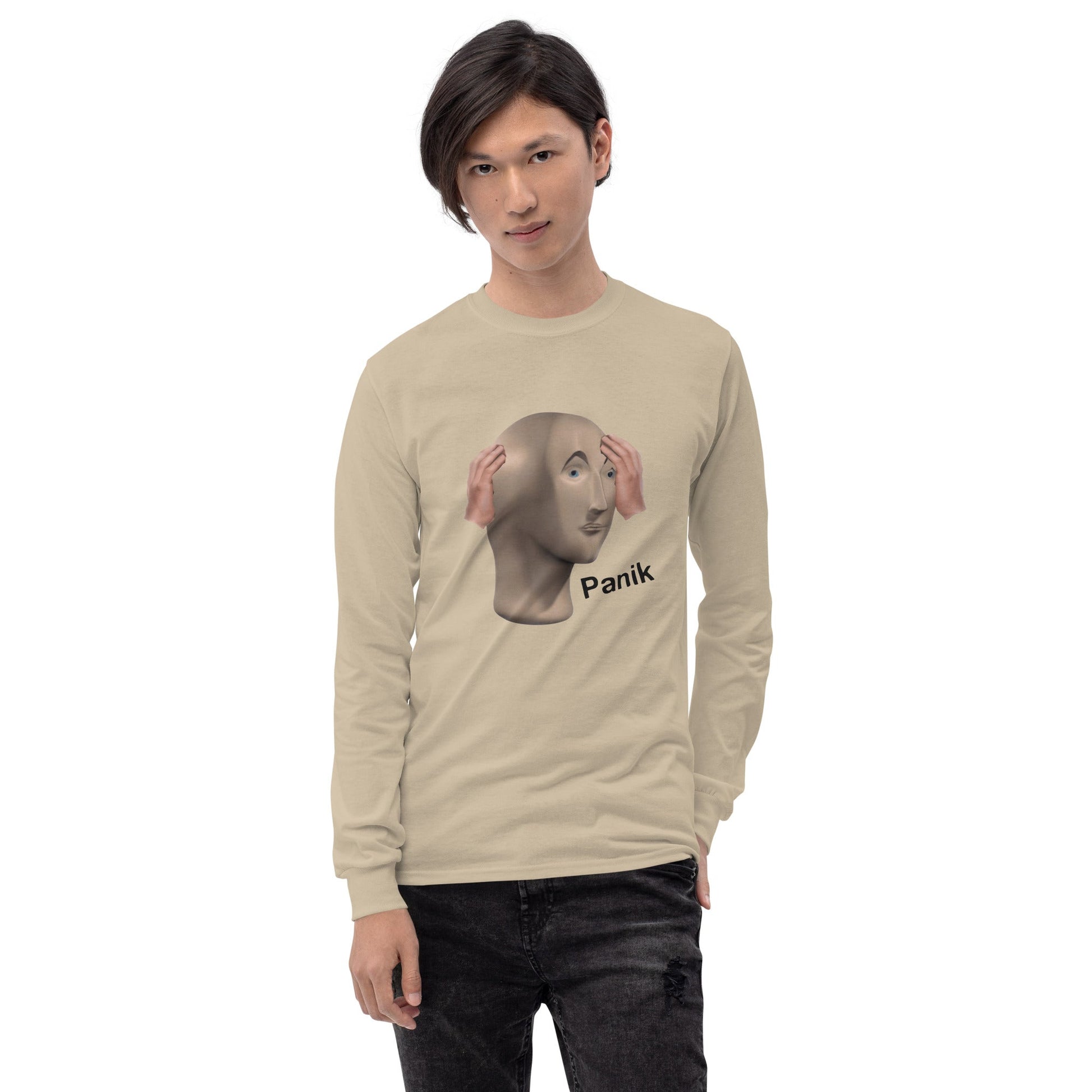 Panik Long Sleeve T-Shirt Meme - Ash | Shirtposting
