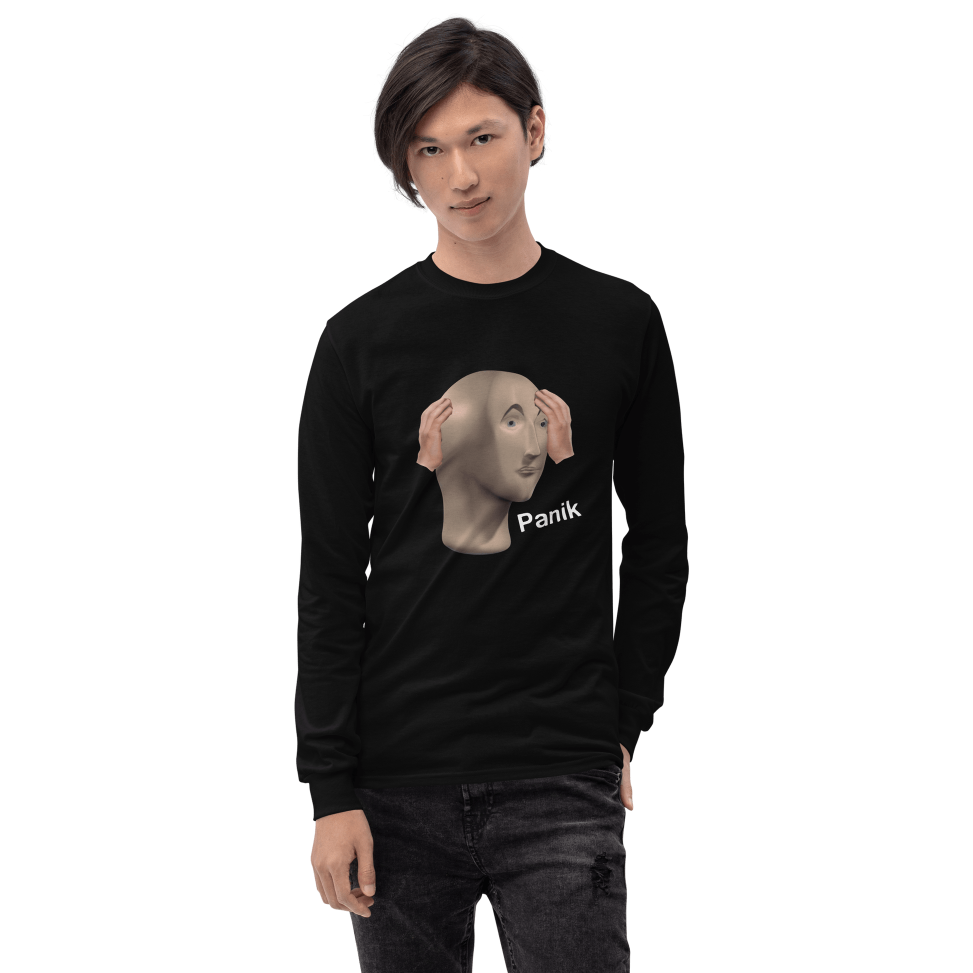Panik Long Sleeve T-Shirt Meme - Royal | Shirtposting