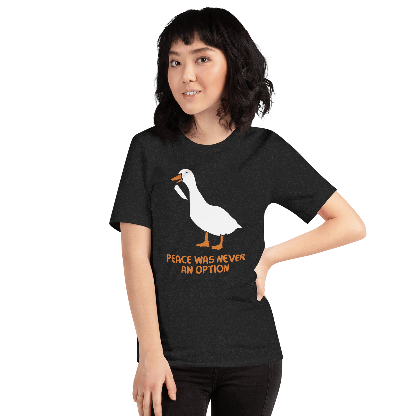Peace Was Never An Option Classic T-Shirt Meme - Dark Grey | Shirtposting