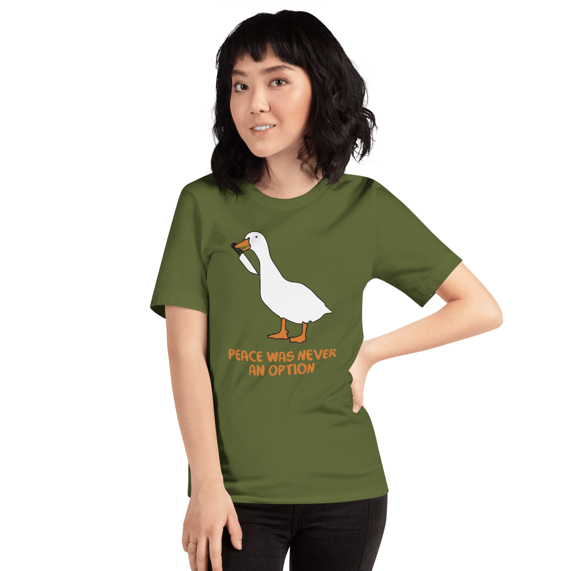 Peace Was Never An Option Classic T-Shirt Meme - Dark Grey | Shirtposting