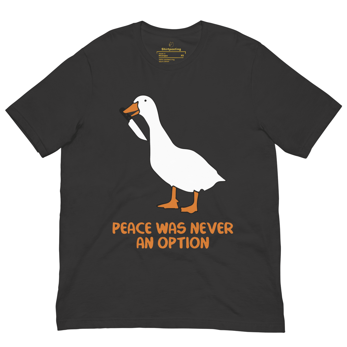 Peace Was Never An Option Classic T-Shirt Meme - Dark Grey | Shirtposting