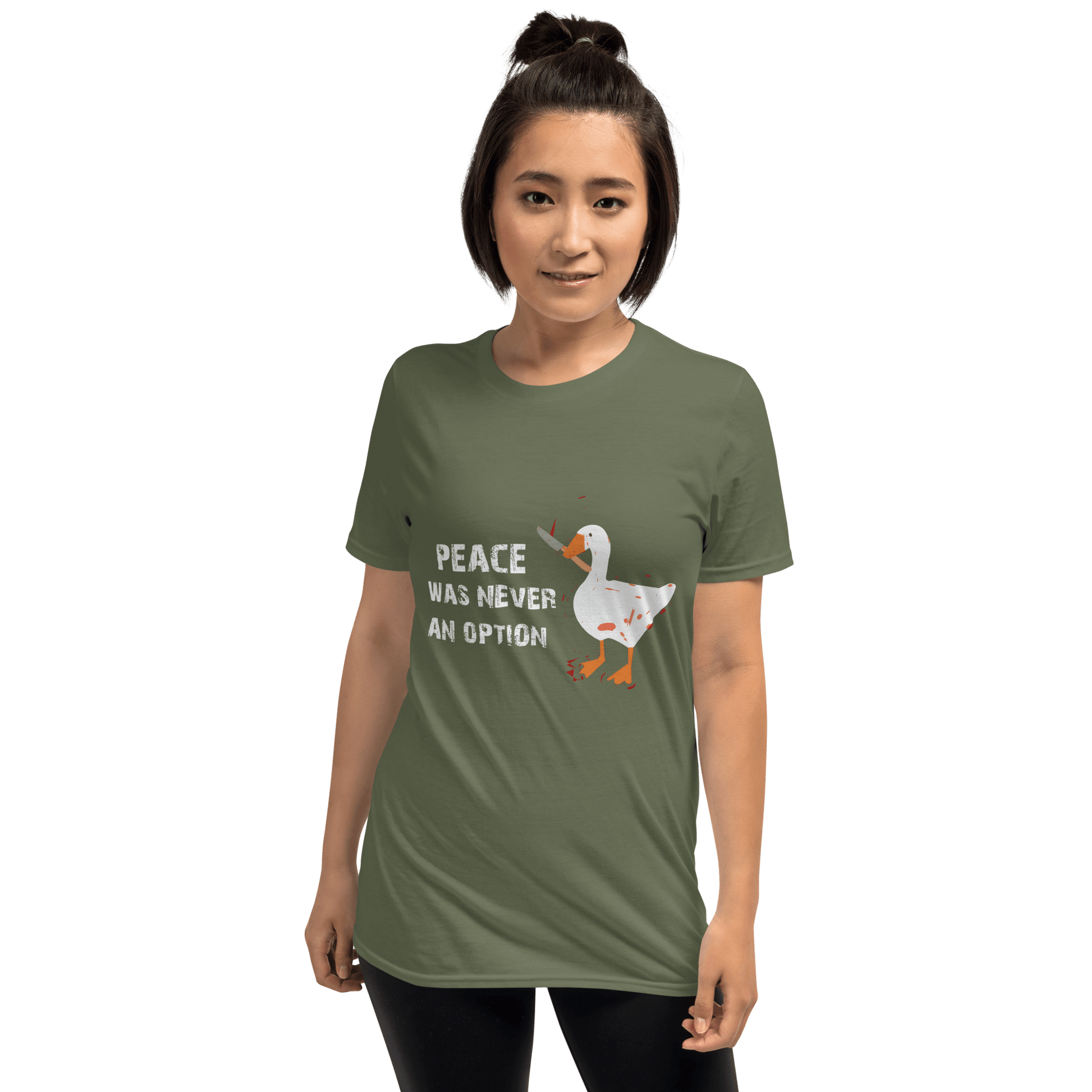 Peace Was Never An Option Classic T-Shirt Meme - Dark Heather Grey | Shirtposting