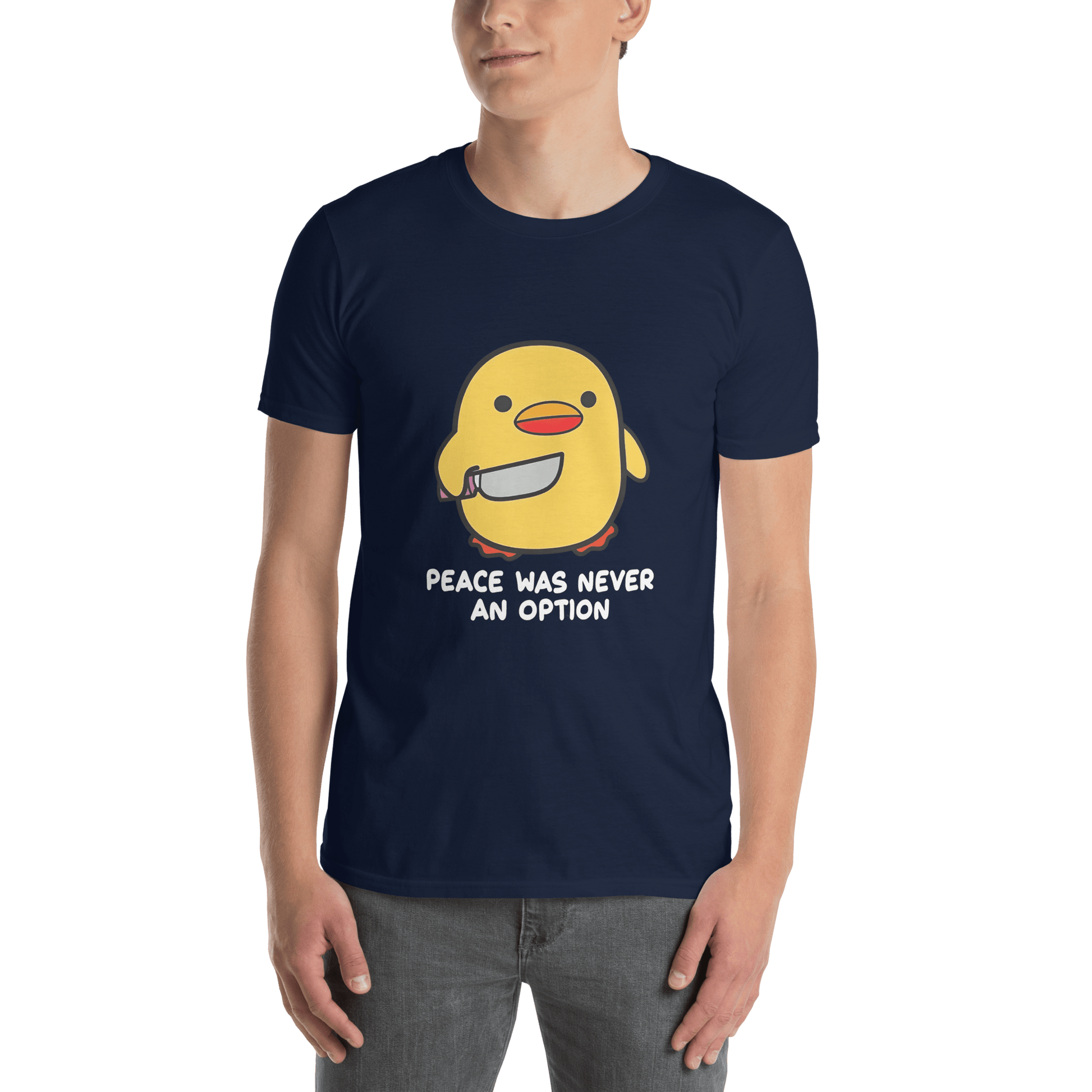 Peace Was Never An Option Classic T-Shirt Meme - Dark Heather Grey | Shirtposting