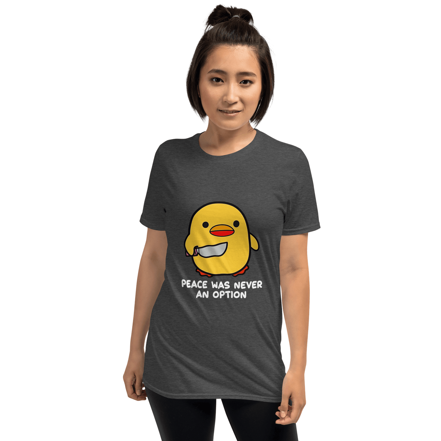Peace Was Never An Option Classic T-Shirt Meme - Dark Heather Grey | Shirtposting