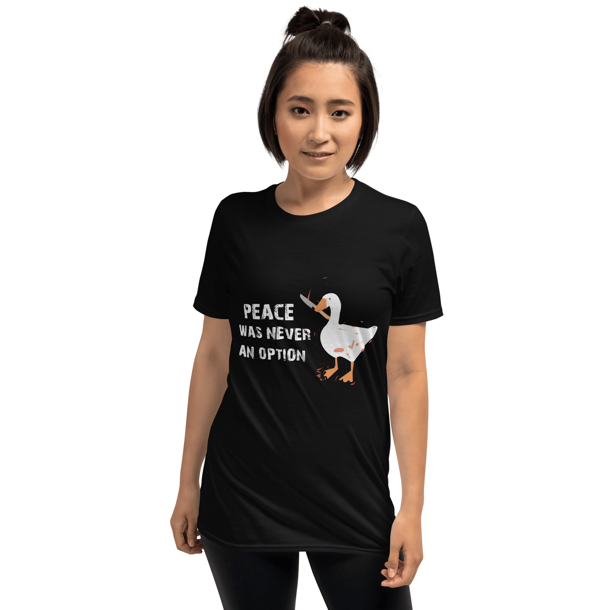 Peace Was Never An Option Classic T-Shirt Meme - Dark Heather Grey | Shirtposting