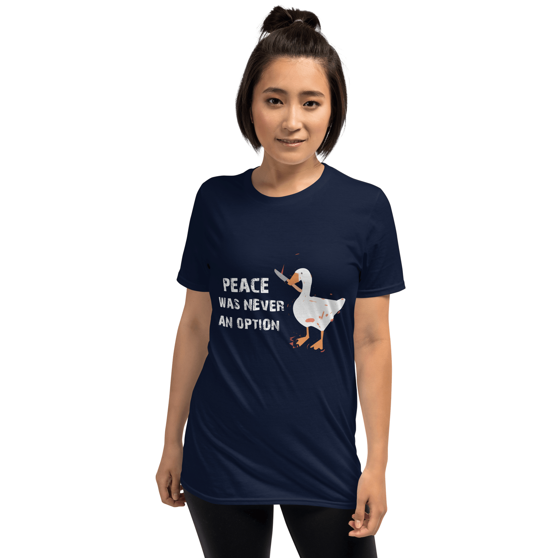 Peace Was Never An Option Classic T-Shirt Meme - Dark Heather Grey | Shirtposting