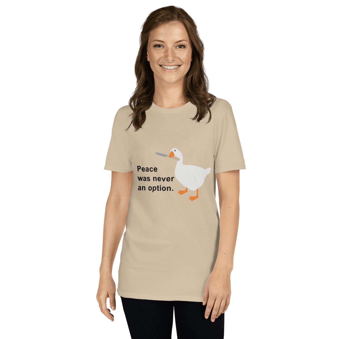 Peace Was Never An Option Classic T-Shirt Meme - Sand | Shirtposting