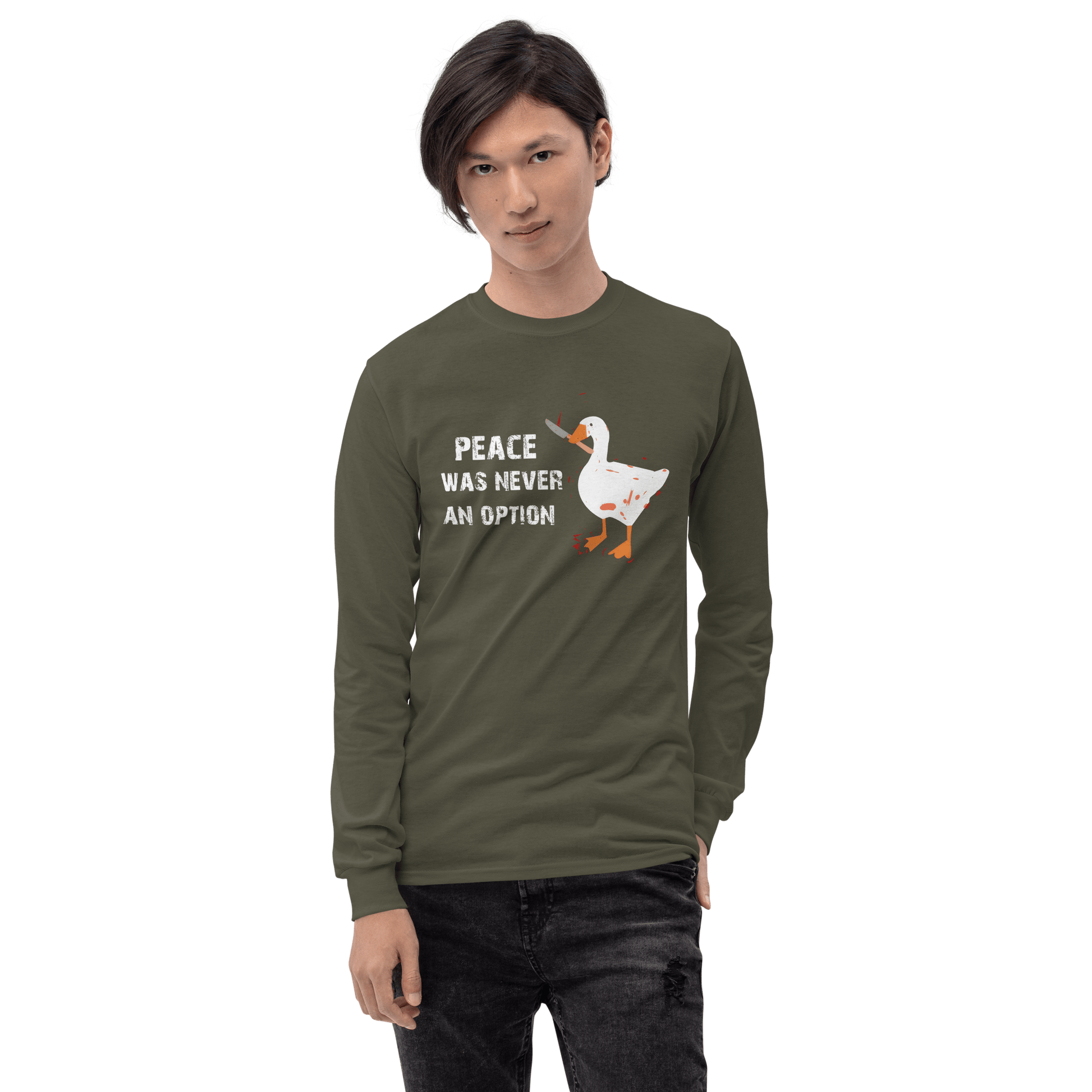 Peace Was Never An Option Long Sleeve T-Shirt Meme - Royal | Shirtposting